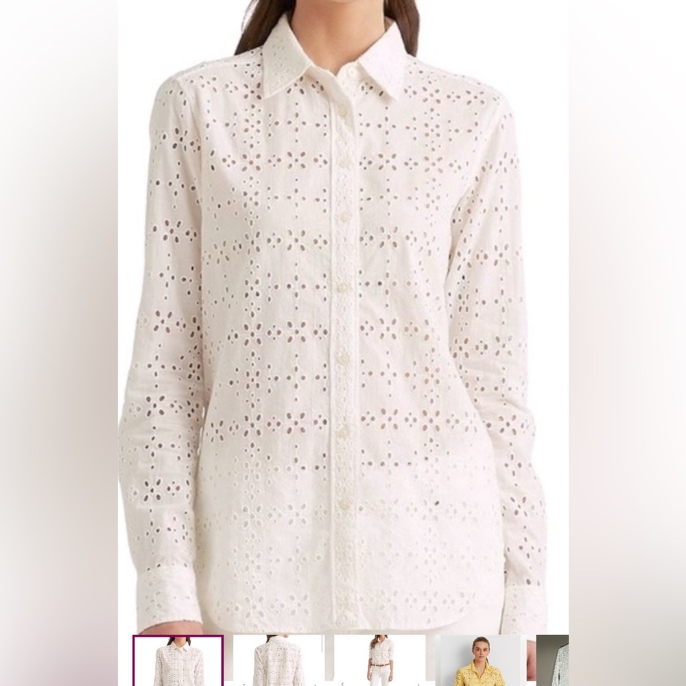 Ralph Lauren White Eyelet Men's Shirt